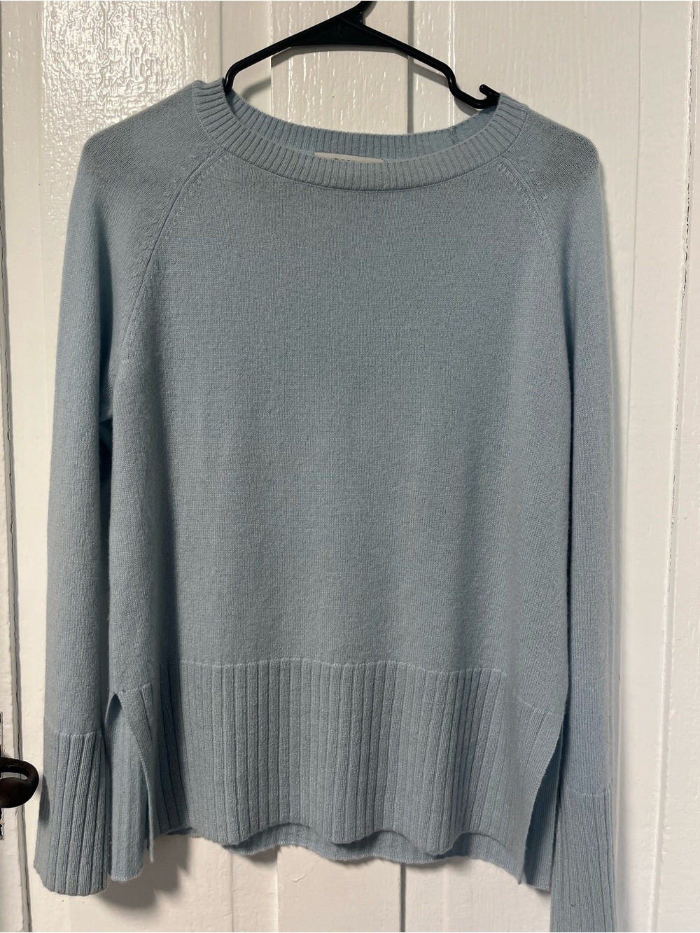 Pura Cashmere 100% Cashmere Icy Light Blue Crewneck Sweater Women’s XS